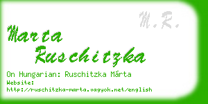 marta ruschitzka business card